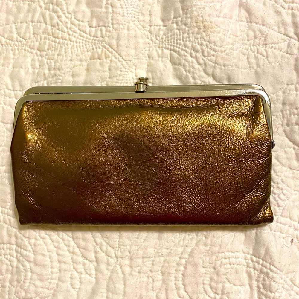 HOBO kiss lock metallic clutch wallet